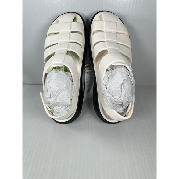 Size 7 Womens Crocs Stomp Fisherman Sandal Chalk White 209938-0WV Unisex NEW - Picture 6 of 8